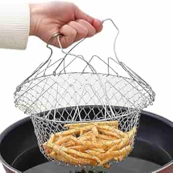 Foldable Steam Rinse Deep Frying Basket